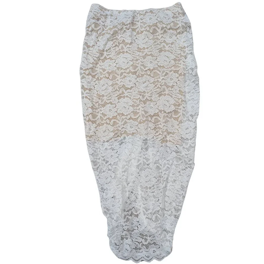 Generation Love NY Nellia Lace Skirt, NWOT, White with nude liner - Picture 3 of 7